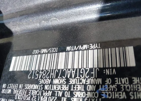 2018 Subaru Crosstrek 2.0I from USA, damaged, VIN JF2GTAAC7JH284512